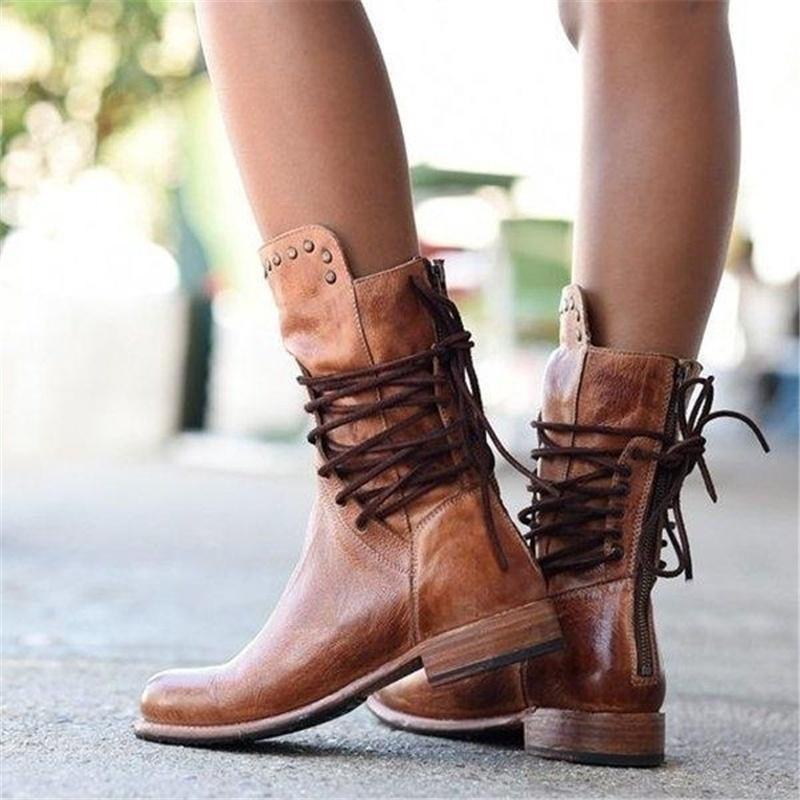 Susana | Botas De Piel Elegante Con Cordones