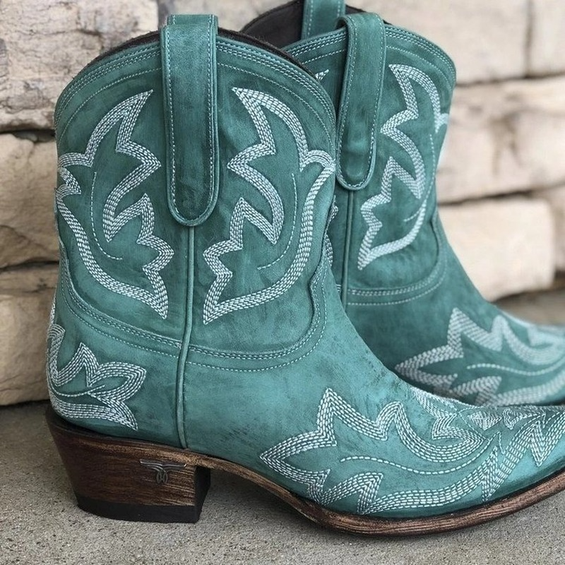 Laurice - Botas cowboy de piel bordadas