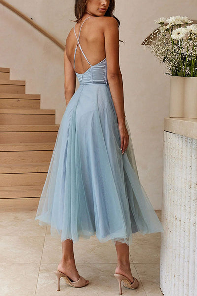 Chloé - Moderna prinses strapless gasa avondjurk