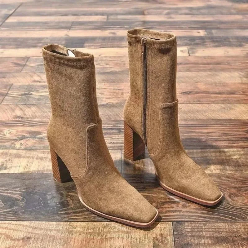 Miley - Botas elegantes con cremallera lateral para mujer