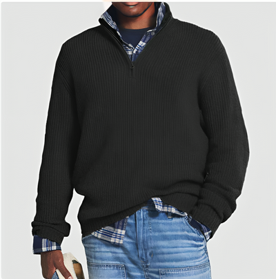 Henry - Jersey business casual para hombre con cremallera