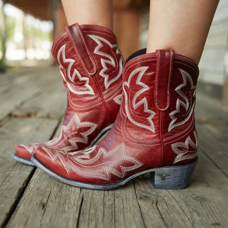 Laurice - Botas cowboy de piel bordadas