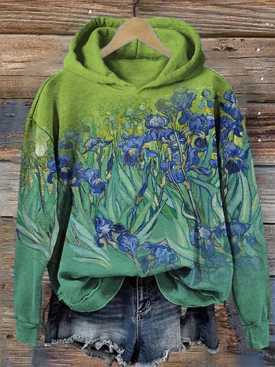 Sudadera con capucha en contraste degradado inspirada en Irises