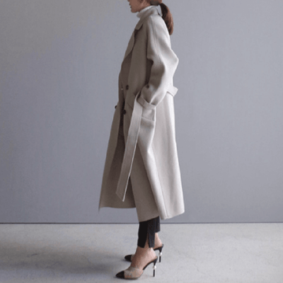 Joan - Chaqueta Overcoat con cuello de solapa