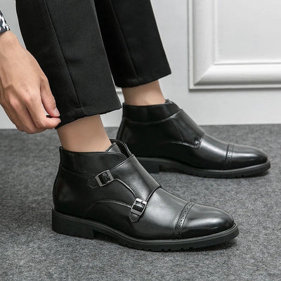 Darell | Botas dobles de piel con tiras