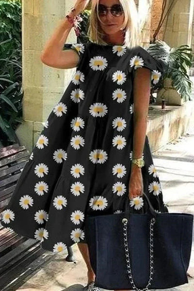 Precioso vestido suave con estampado en forma de A