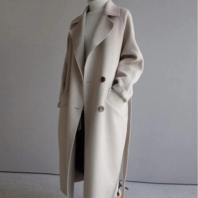 Joan - Chaqueta Overcoat con cuello de solapa